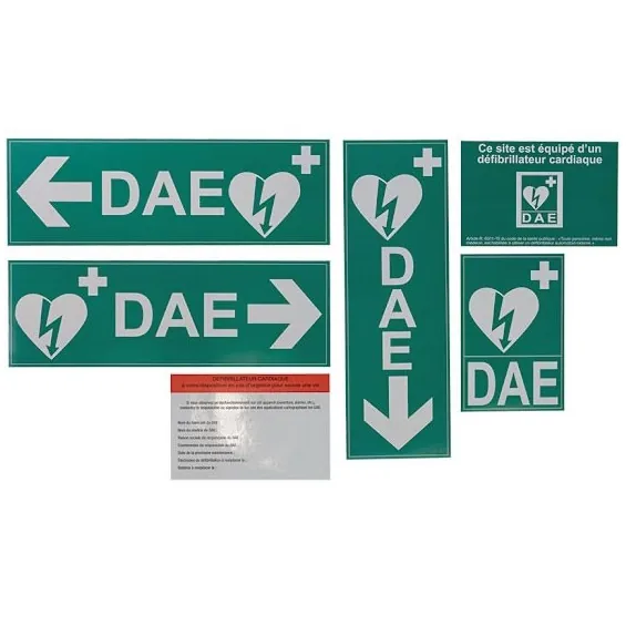 Conjunto de 5 sinalizações PVC autocolante DAE